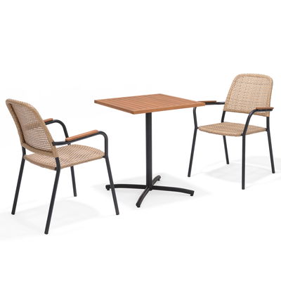 Alu-Stapelsessel 'Naga', anthrazit/braun