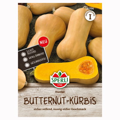 Gemüsesamen, Butternutkürbis 'Hunter', orange Gemüsesamen, Butternutkürbis 'Hunter', orange