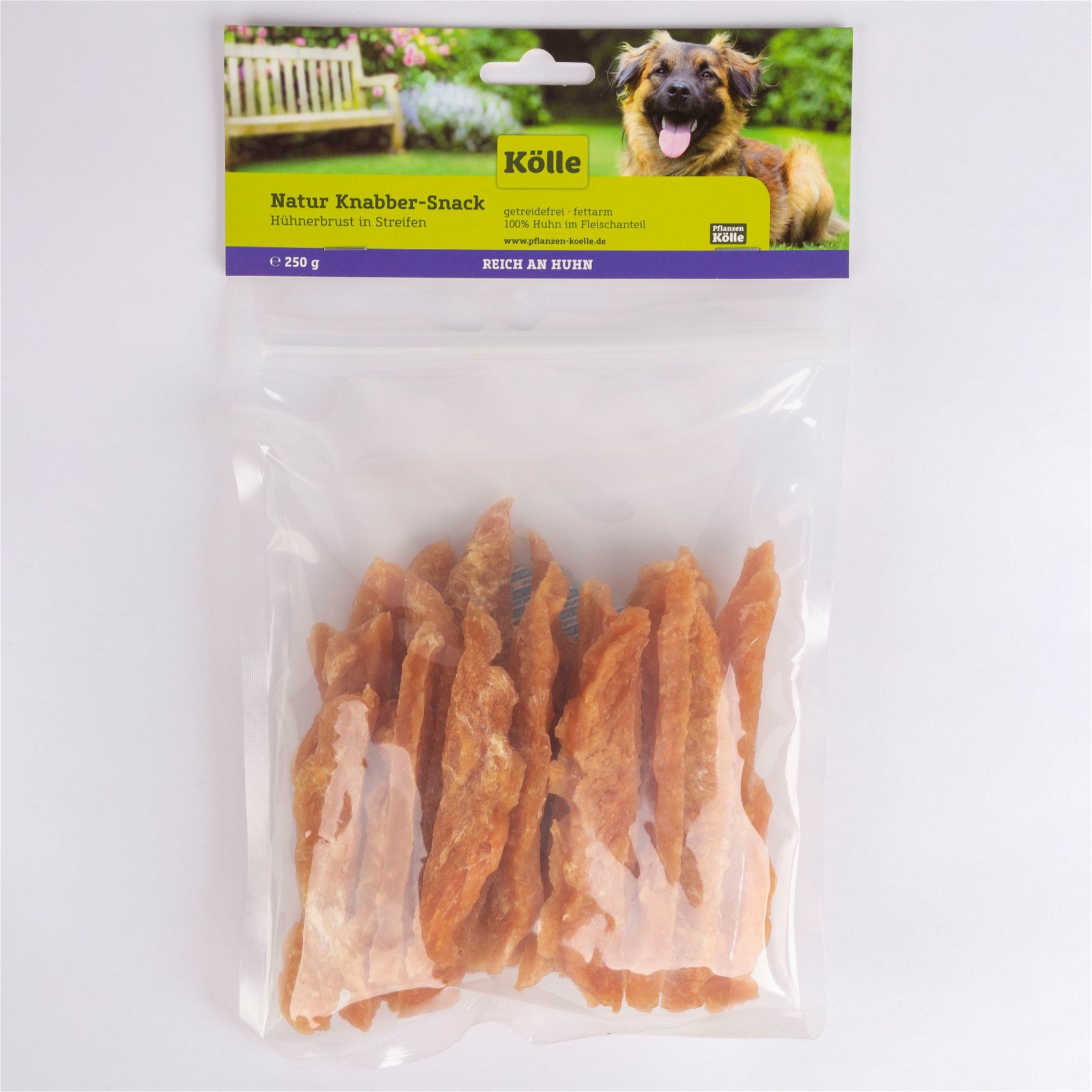 Natur Knabber-Snack für Hunde, Hühnerbrust-Streifen, 250 g