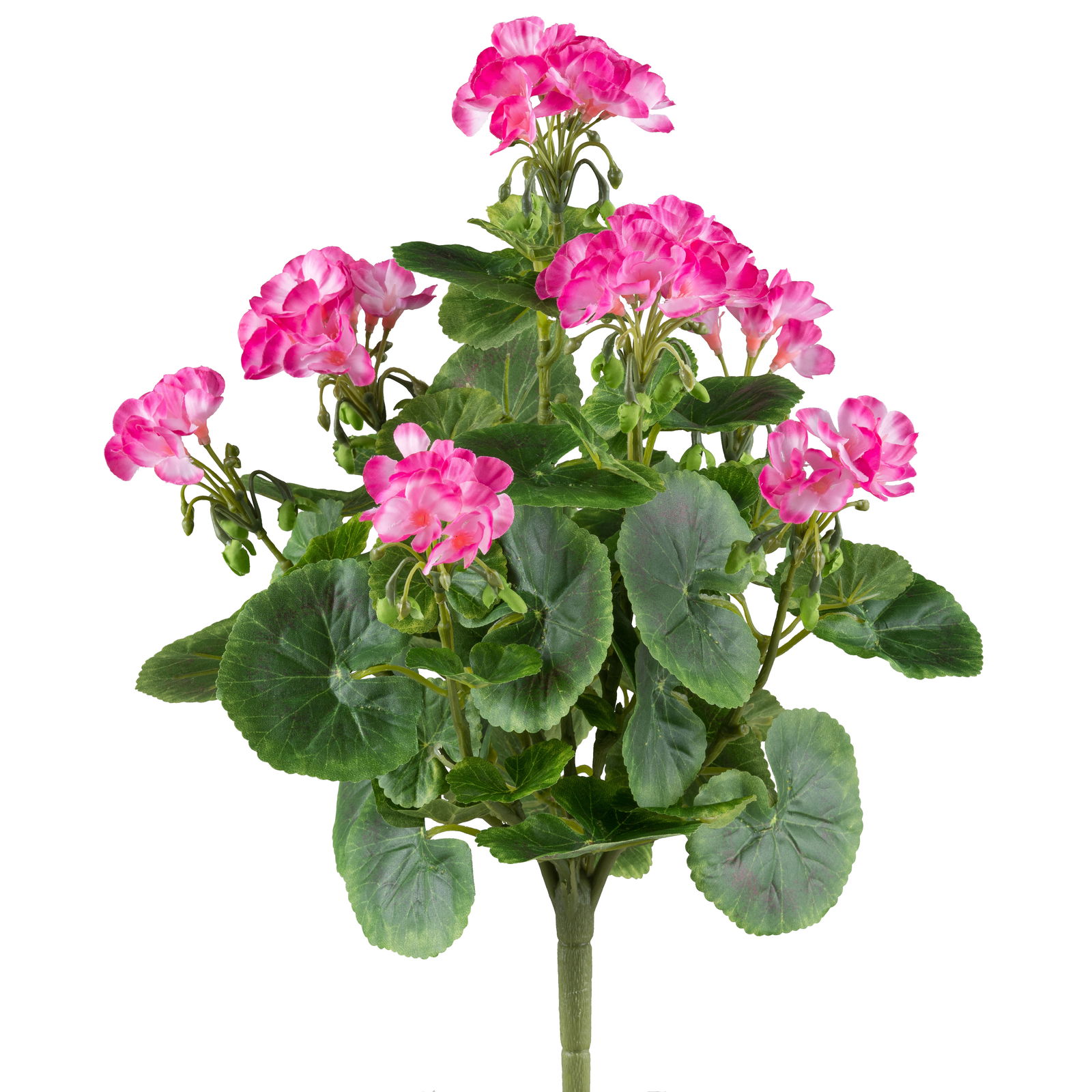 Kunstpflanze Geranienbusch, pink, 7 Blüten, 26 Blatt, Höhe ca. 40 cm