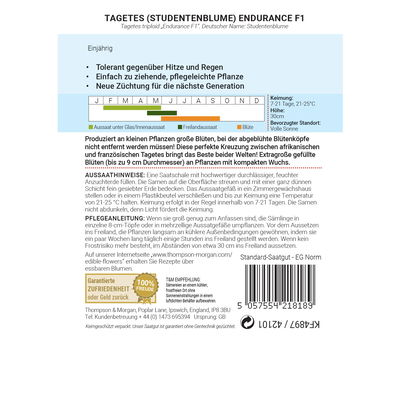 Thompson & Morgan Saatgut, Studentenblume 'Endurance'
