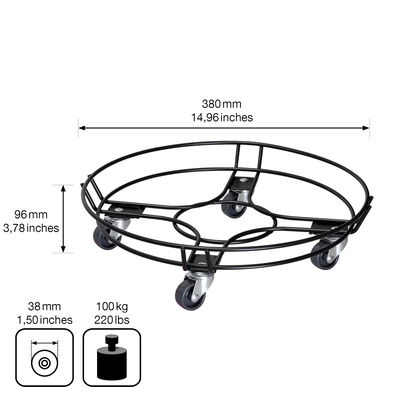 Multi Roller GH 0934, Tragkraft 100 kg, schwarz, ca. 10 x 38 x 38 cm Multi Roller GH 0934, Tragkraft 100 kg, schwarz, ca. 10 x 38 x 38 cm