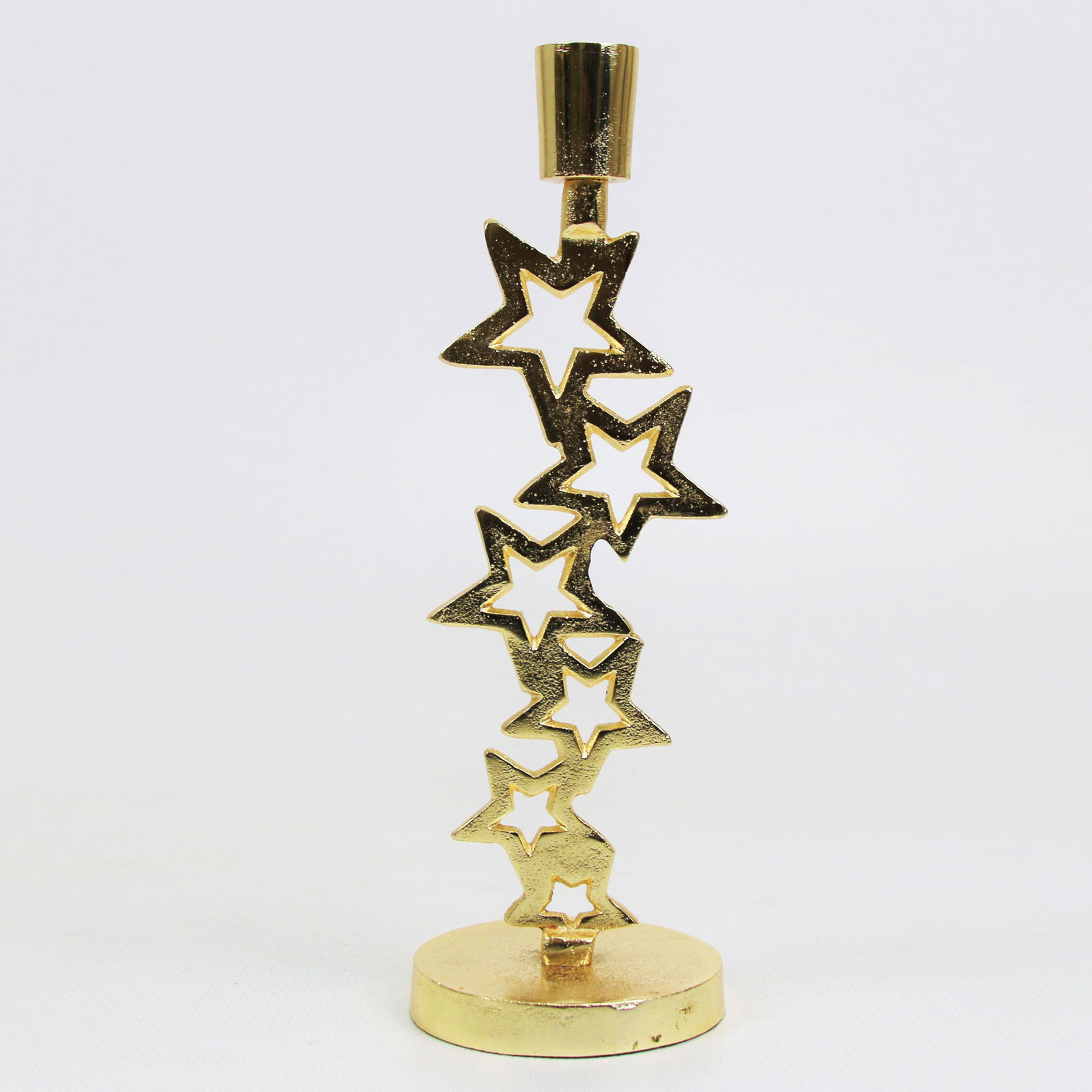 Kerzenständer 'Sterne', gold, Aluminium