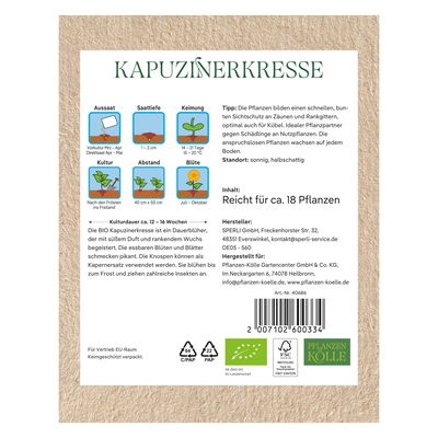 Kölle Bio Kräutersamen, Kapuzinerkresse