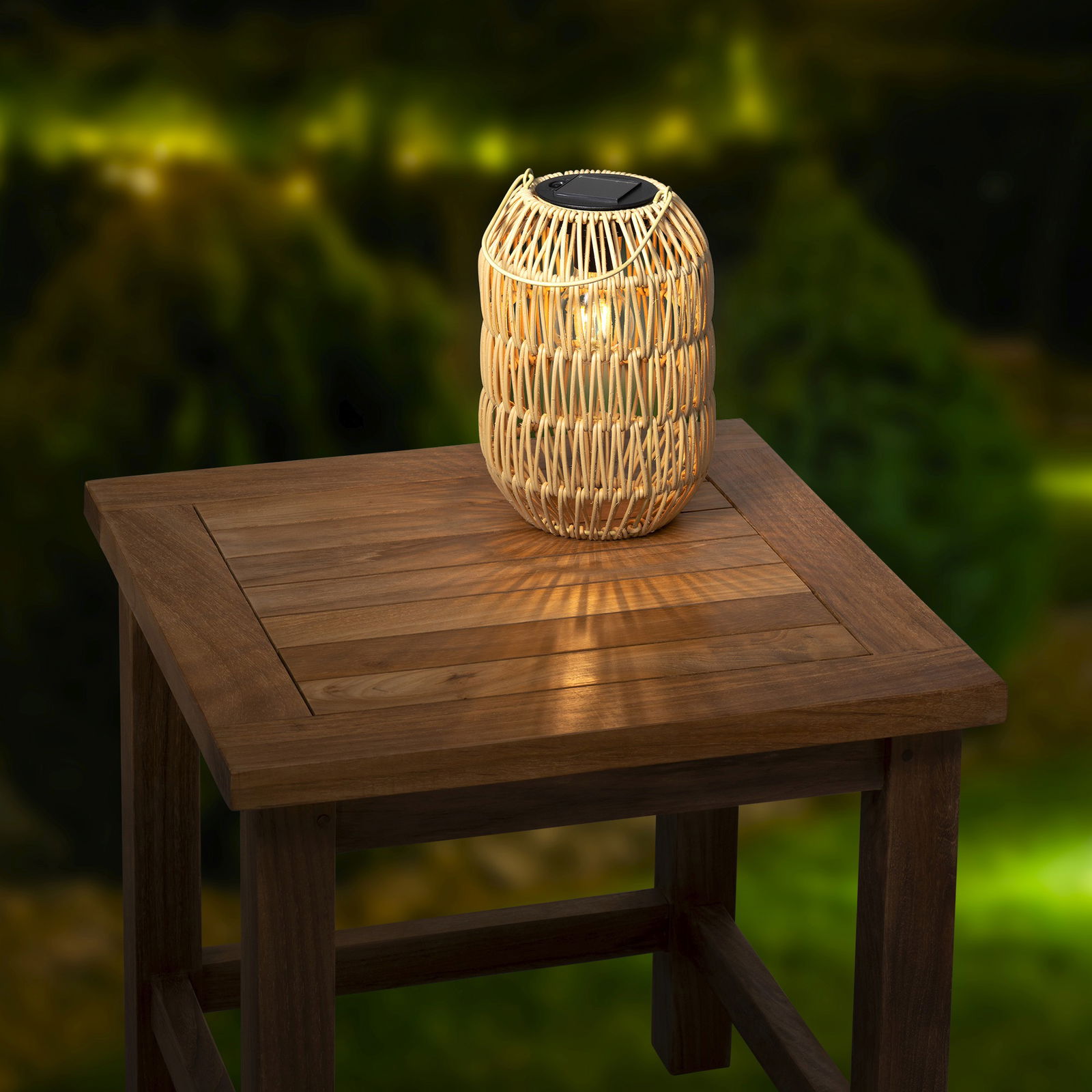 Solar-Laterne, natur, ca. Ø 16 x H 24,5 cm