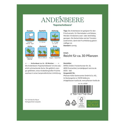 Kölles Beste Gemüsesamen, Andenbeere 'Kapstachelbeere'