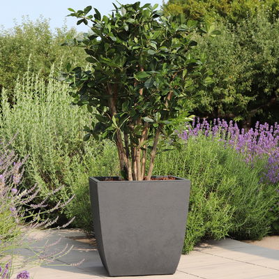 Eda Pflanzgefäß 'Diva Basalt', grau, ca. 43,5 x 43,5 x H 44,2 cm