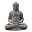 Buddha sitzend, grau, Steinguss, 40 x 36 x 25 cm
