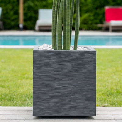 Eda Pflanztrog 'Graphit Dado', anthrazit, ca. 39,5 x 39,5 x H 43,5 cm