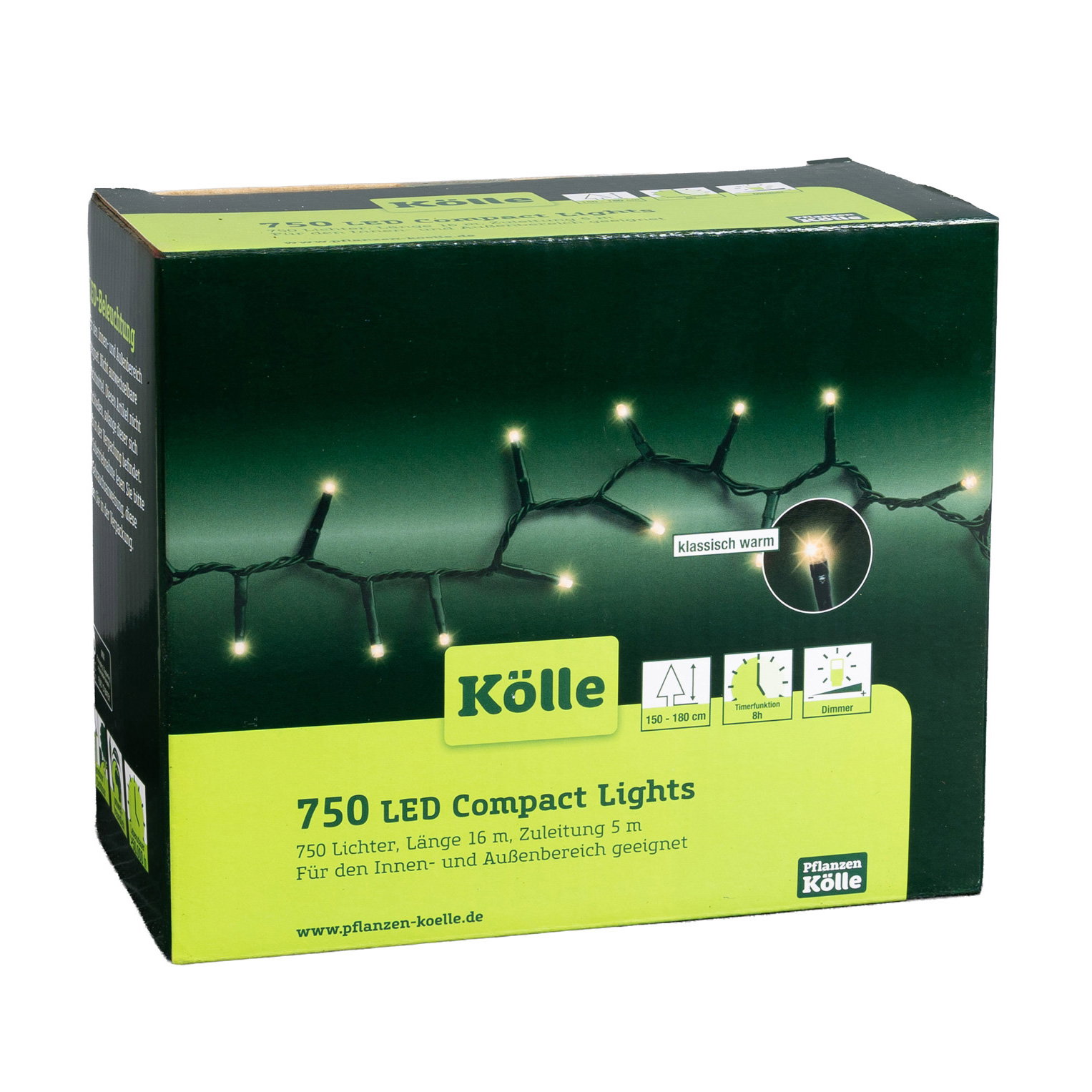 Kölle LED Lichterkette Compact Lights, klassisch warm, 750 LEDs, Länge ca. 16 m
