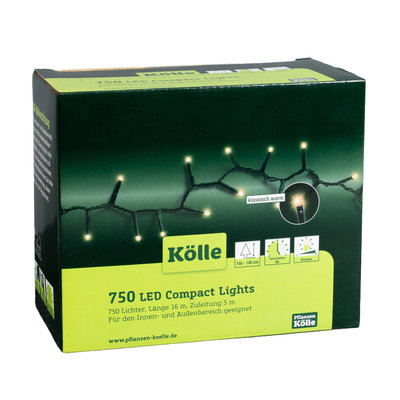Kölle LED Lichterkette Compact Lights, klassisch warm, 750 LEDs, Länge ca. 16 m