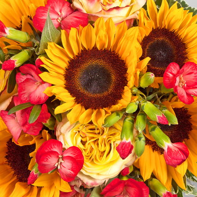 Blumenstrauß 'Viel Glück', handgebunden Blumenstrauß 'Viel Glück', handgebunden