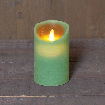 LED Echtwachskerze 'Magic Flame', jade, Ø 7,5 x H 12,5 cm LED Echtwachskerze 'Magic Flame', jade, Ø 7,5 x H 12,5 cm