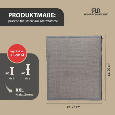 Rohrschneider Sisalmatte für XXL-Kratzstämme, grau