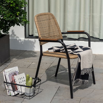 Alu-Stapelsessel 'Naga', anthrazit/braun