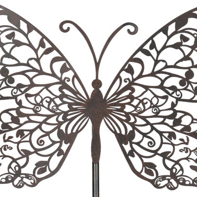 Schmetterling auf Stab, braun, Höhe ca. 108 cm Schmetterling auf Stab, braun, Höhe ca. 108 cm