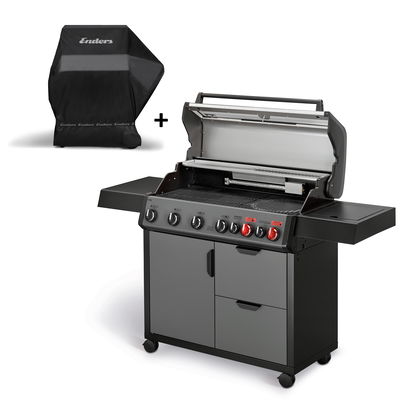 Enders Gasgrill Hyde 6 SIKR Turbo, schwarz, inkl. Wetterschutzhülle
