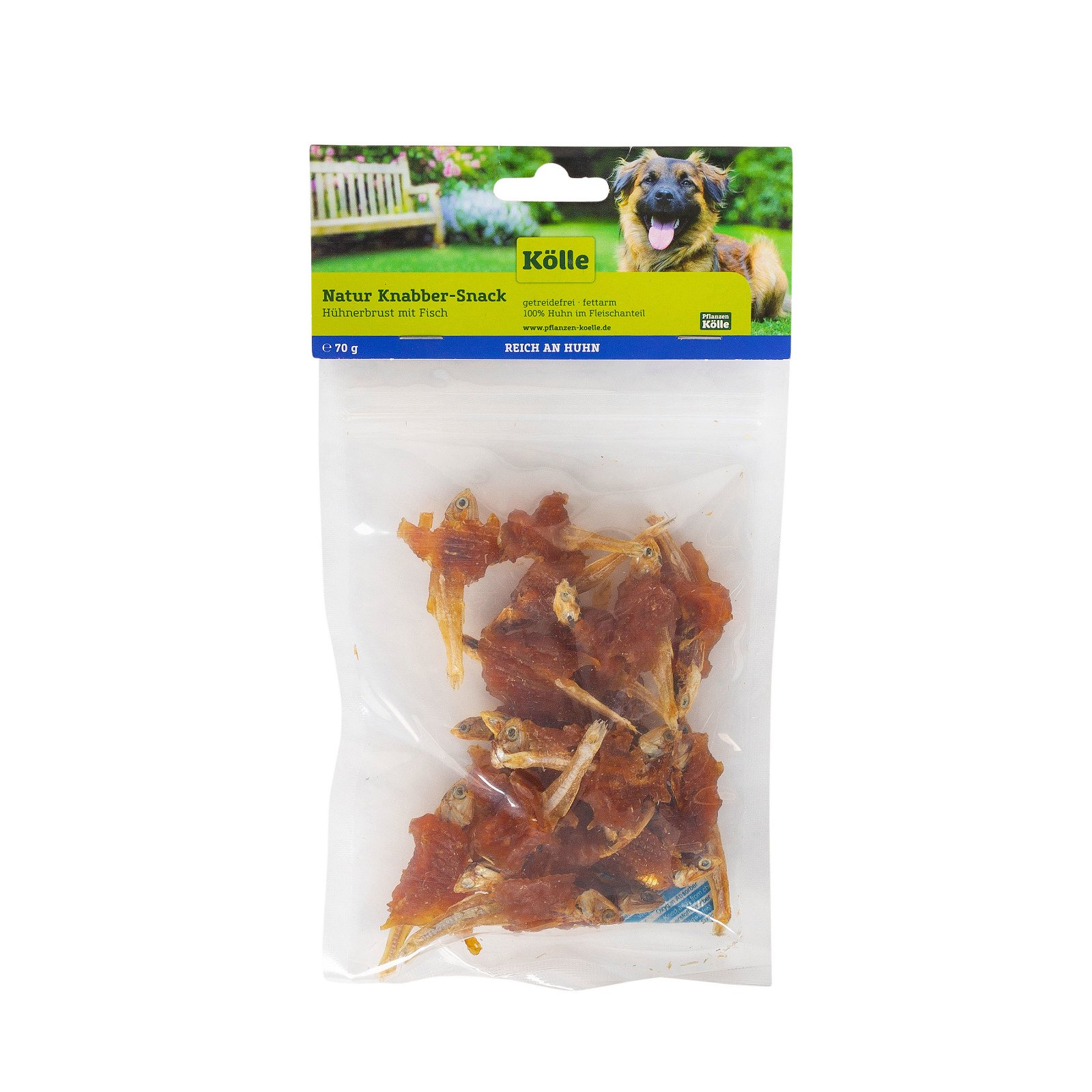 Kölle Natur Knabber-Snack für Hunde, Hühnerbrust & Fisch in Streifen, 70 g
