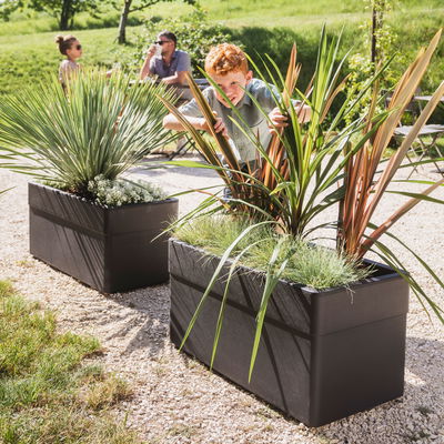 Eda Pflanztrog 'Carel', anthrazit, ca. 80 x 39 x H 39 cm