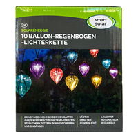 Solarlichterkette 'Regenbogen-Ballons', 10 LED's, Länge 4,7 m