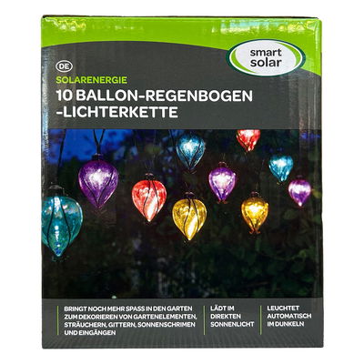 Solarlichterkette 'Regenbogen-Ballons', 10 LED's, Länge 4,7 m Solarlichterkette 'Regenbogen-Ballons', 10 LED's, Länge 4,7 m