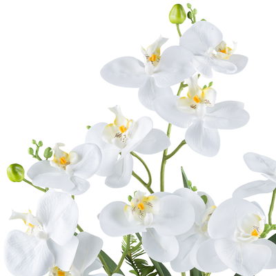 Künstliches Phalaenopsis-Arrangement 'Real Touch', weiß, Höhe ca. 55 cm