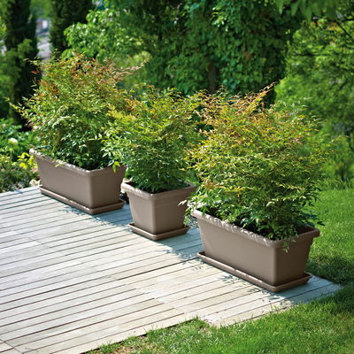 Euro 3 Plast Pflanzkasten 'Akea', taupe, ca. 50 x 28 x H 22 cm
