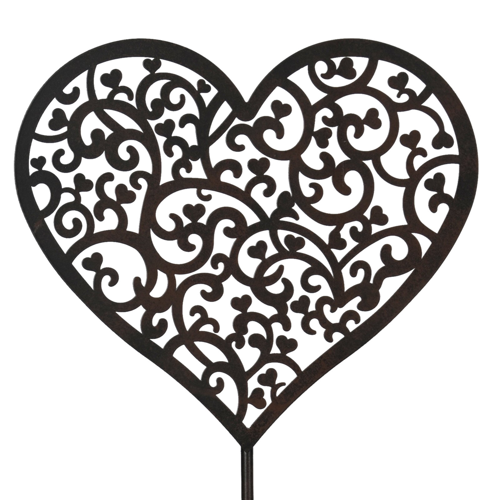 Herz auf Stab, braun, Höhe ca. 108 cm