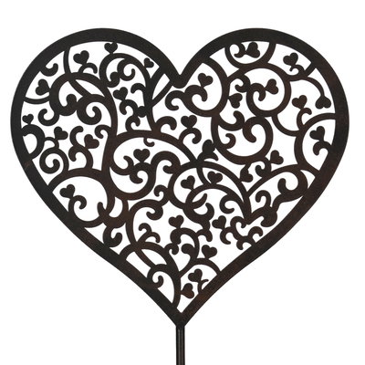Herz auf Stab, braun, Höhe ca. 108 cm