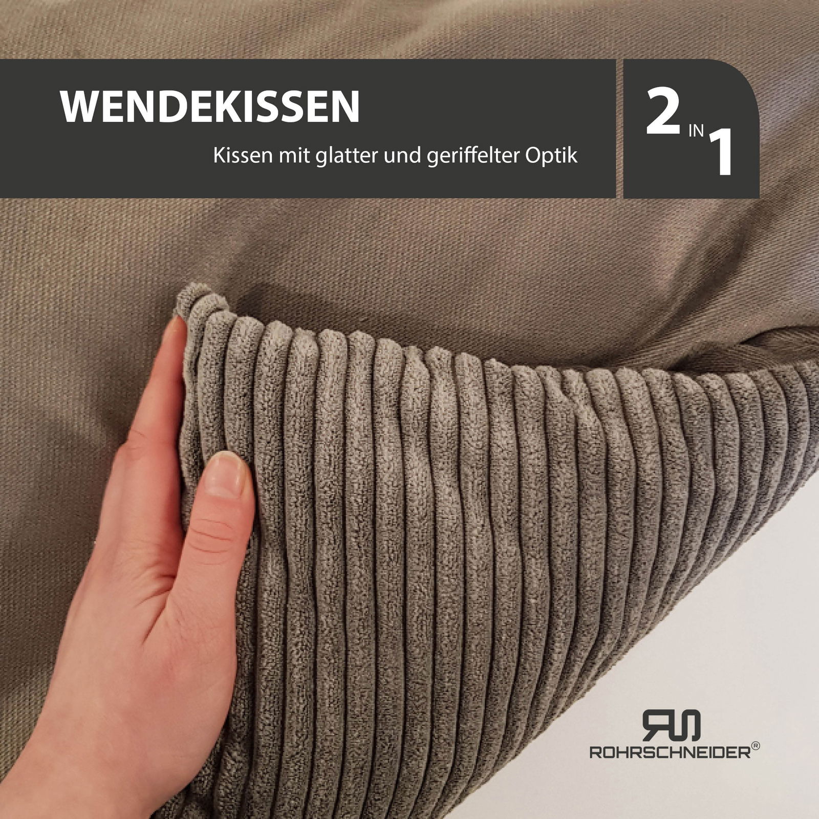 Rohrschneider Tierbett 'Milly', taupe, ca. 42 x 55 cm