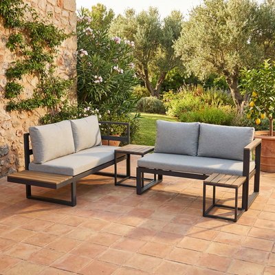 Kölle Balkongruppe 'Baros' inkl. Auflagen, grau, 4-teilig