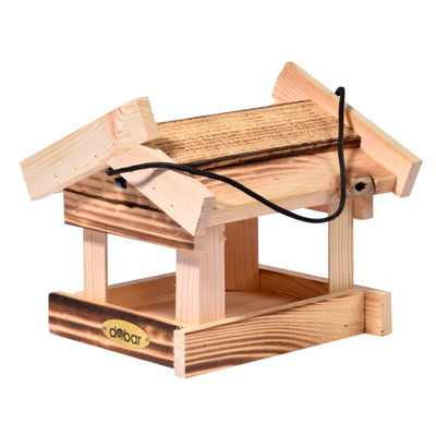 Vogelfutterhaus 'Flame', natur, Holz geflammt, 18 x 18,5 x 15,5 cm Vogelfutterhaus 'Flame', natur, Holz geflammt, 18 x 18,5 x 15,5 cm