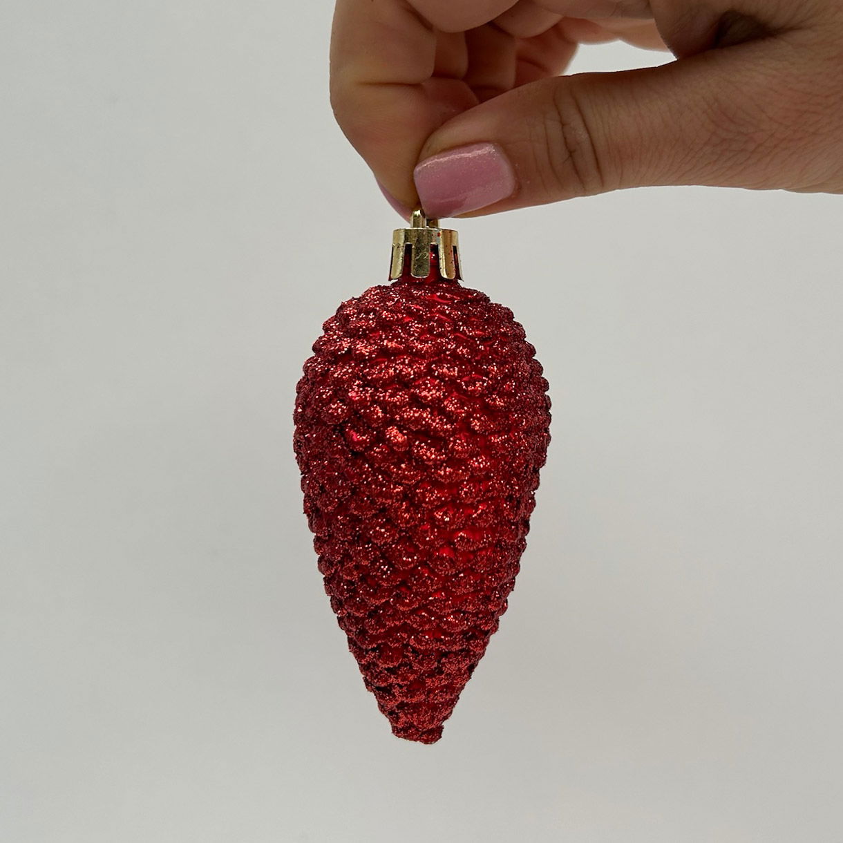Glitter Zapfen, 6er-Set, weihnachtsrot, Höhe ca. 8 cm Glitter Zapfen, 6er-Set, weihnachtsrot, Höhe ca. 8 cm