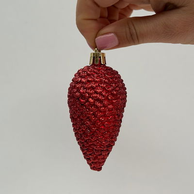 Glitter Zapfen, 6er-Set, weihnachtsrot, Höhe ca. 8 cm Glitter Zapfen, 6er-Set, weihnachtsrot, Höhe ca. 8 cm