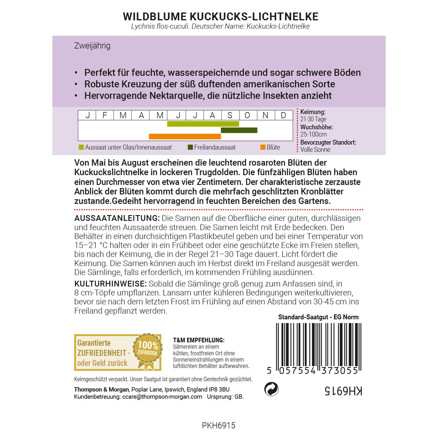 Thompson & Morgan Wildblume Kuckucks-Lichtnelke, rosarot Thompson & Morgan Wildblume Kuckucks-Lichtnelke, rosarot