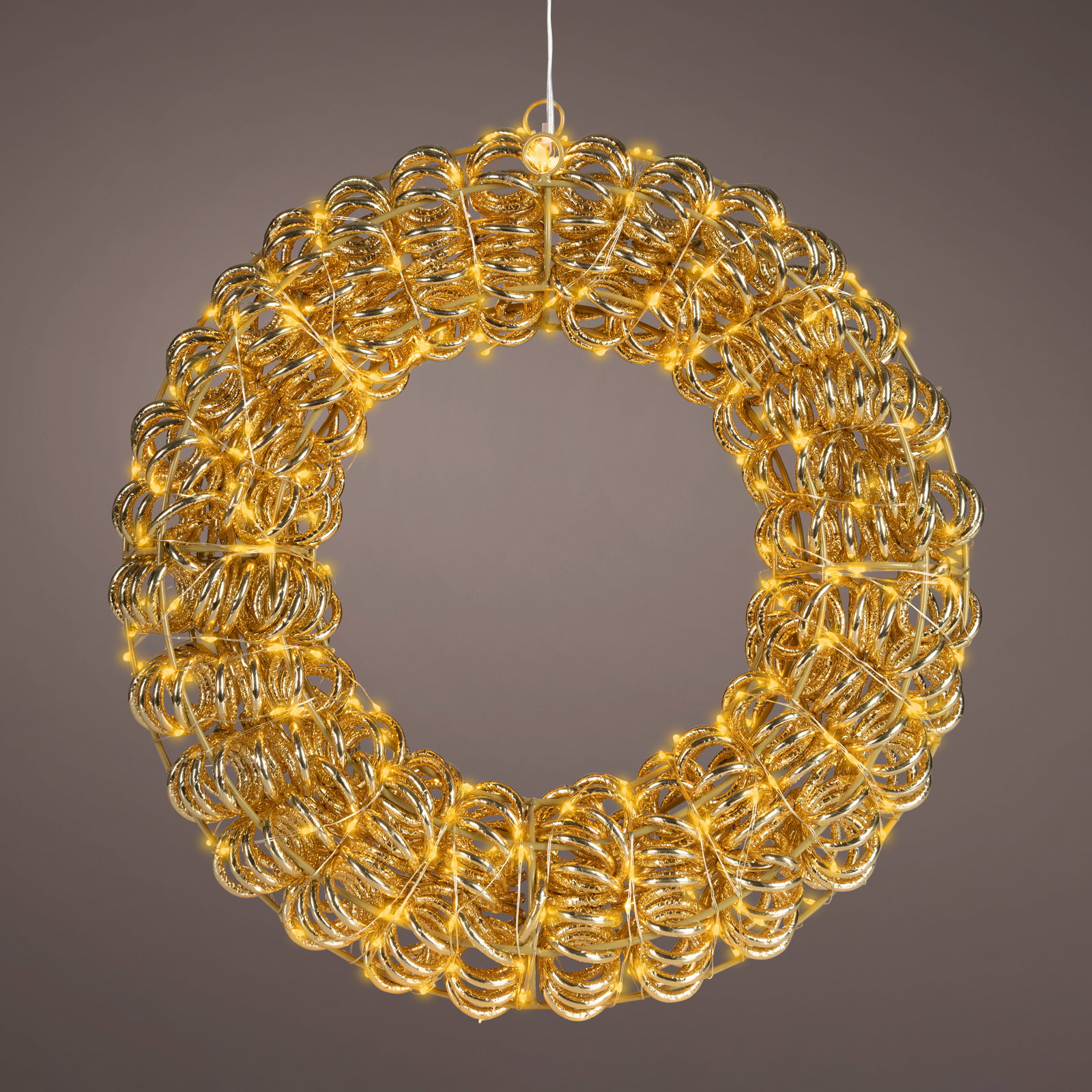 LED Kranz, 300 LEDs, gold, klassisch warm, Ø ca. 38 cm LED Kranz, 300 LEDs, gold, klassisch warm, Ø ca. 38 cm