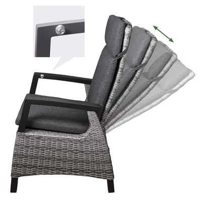 Kölle Sessel 'Bremen', verstellbare Rückenlehne, Alu, Kunstrattan, 109 x 72 cm