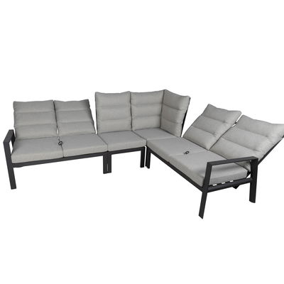 Kölle Loungegruppe 'Kreta' inkl. Auflagen, 5-teilig, grau
