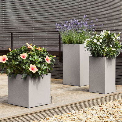 Lechuza 'Canto Stone 40 high', steingrau, ca. 40 x 40 x H 76 cm