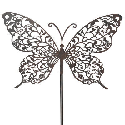 Schmetterling auf Stab, braun, Höhe ca. 108 cm Schmetterling auf Stab, braun, Höhe ca. 108 cm