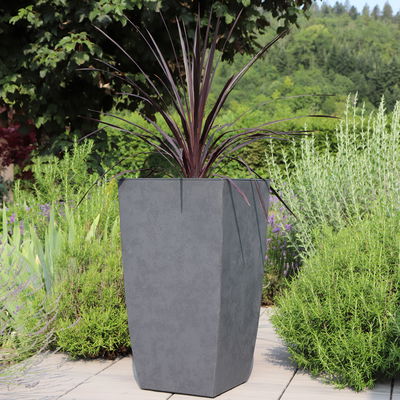 Eda Pflanzgefäß 'Diva Basalt', grau, ca. 43,5 x 43,5 x H 78,2 cm