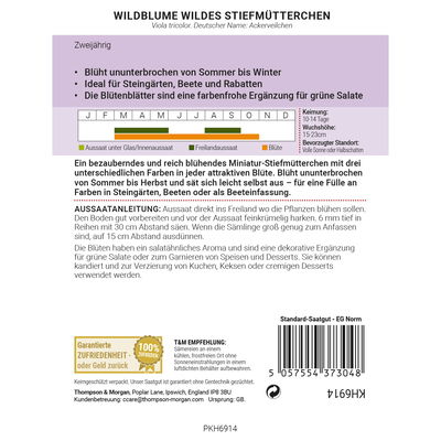 Thompson & Morgan Wildblume Wildes Stiefmütterchen, bunt