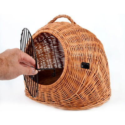 Silvio Design Katzen-Transportbox natur, mit Kissen braun