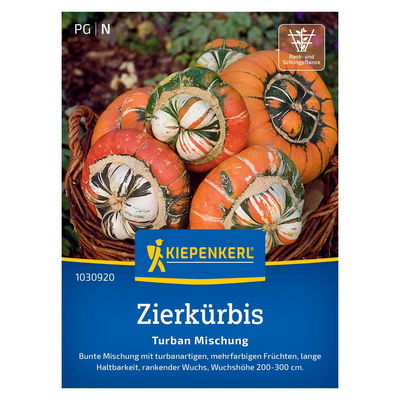 Gemüsesamen, Zierkürbis 'Turban', bunt Gemüsesamen, Zierkürbis 'Turban', bunt