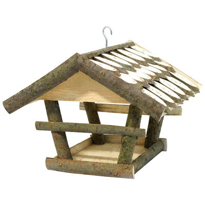 Vogelhaus mit Erlendach, 38 x 32 x 26 – 29 cm zum Aufhängen Vogelhaus mit Erlendach, 38 x 32 x 26 – 29 cm zum Aufhängen