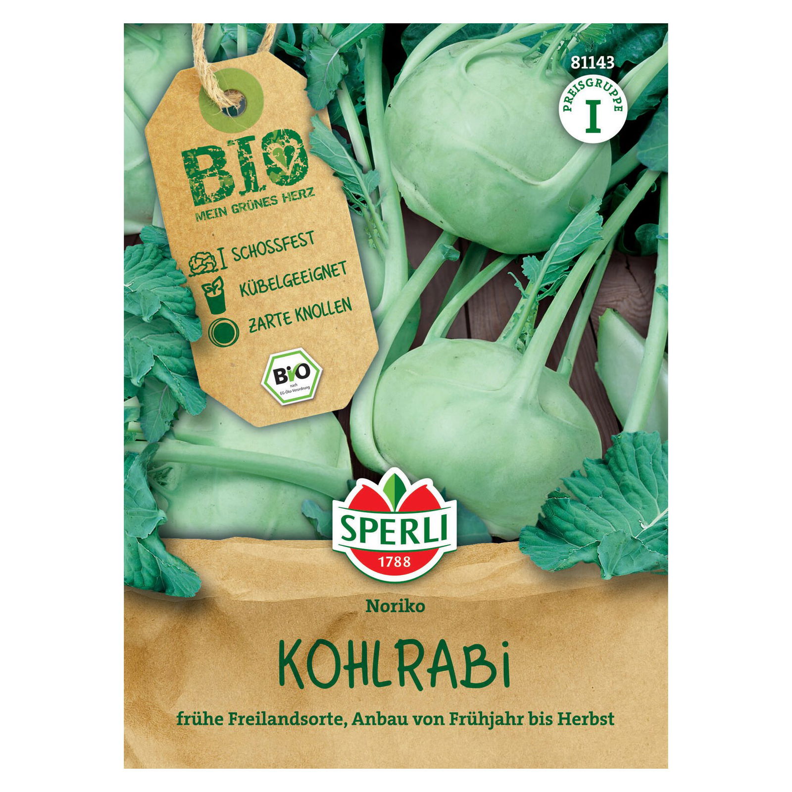 Bio-Saatgut Kohlrabi, weiß