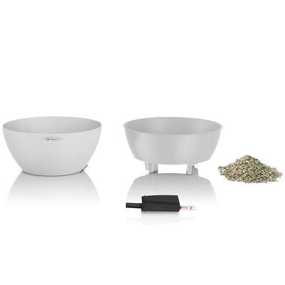 Lechuza 'Cubeto Stone 40', quarzweiß, ca. Ø 40 x 18,3 cm