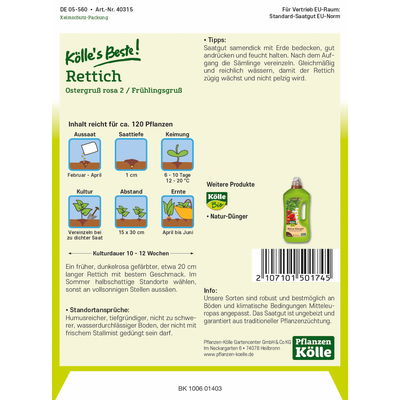 Kölles Beste Gemüsesamen Rettich Kölles Beste Gemüsesamen Rettich