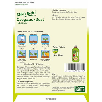 Kölles Beste Oregano/Dost mehrjährig, 6,1 g Kölles Beste Oregano/Dost mehrjährig, 6,1 g