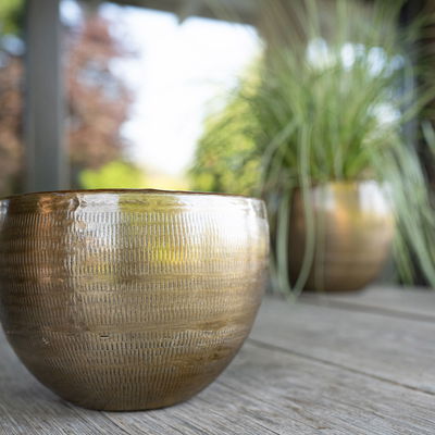 Kölle Pflanzgefäß 'Rowen', gold, ca. Ø 22 x H 17 cm